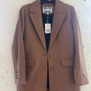 NWT Brown Faux Leather Blazer